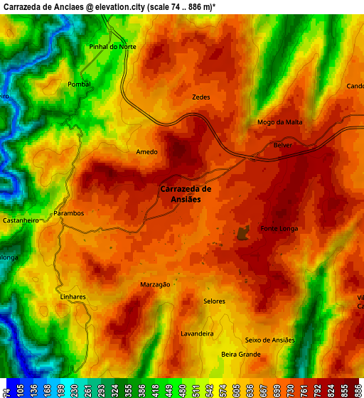 Zoom OUT 2x Carrazeda de Anciães, Portugal elevation map