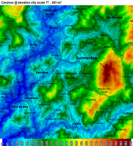 Zoom OUT 2x Candoso, Portugal elevation map
