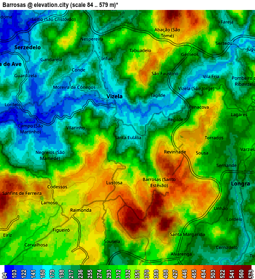 Zoom OUT 2x Barrosas, Portugal elevation map