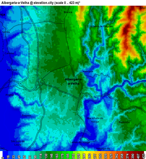 Zoom OUT 2x Albergaria-a-Velha, Portugal elevation map
