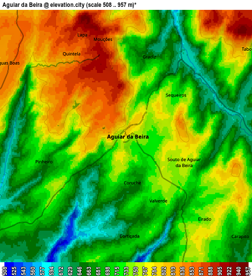 Zoom OUT 2x Aguiar da Beira, Portugal elevation map