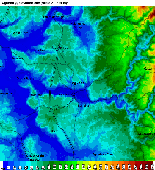 Zoom OUT 2x Águeda, Portugal elevation map