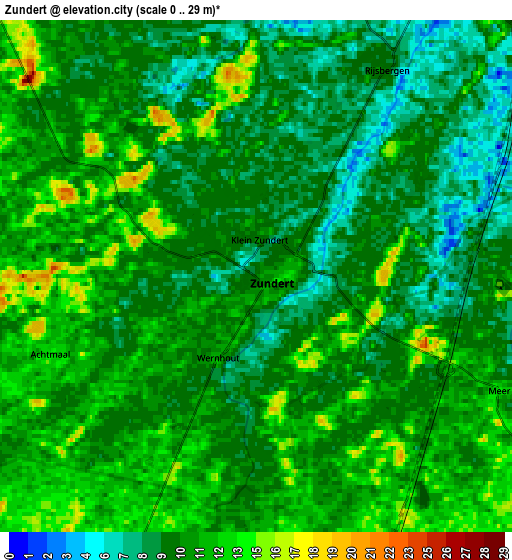 Zoom OUT 2x Zundert, Netherlands elevation map