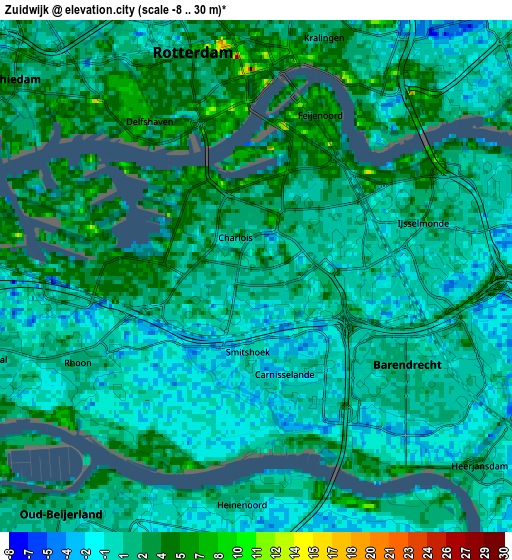 Zoom OUT 2x Zuidwijk, Netherlands elevation map