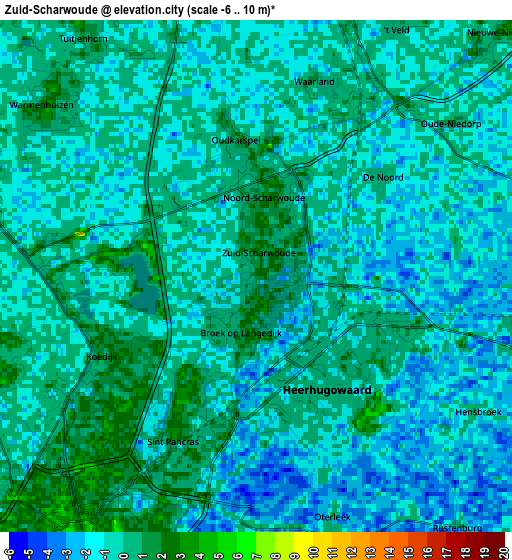 Zoom OUT 2x Zuid-Scharwoude, Netherlands elevation map