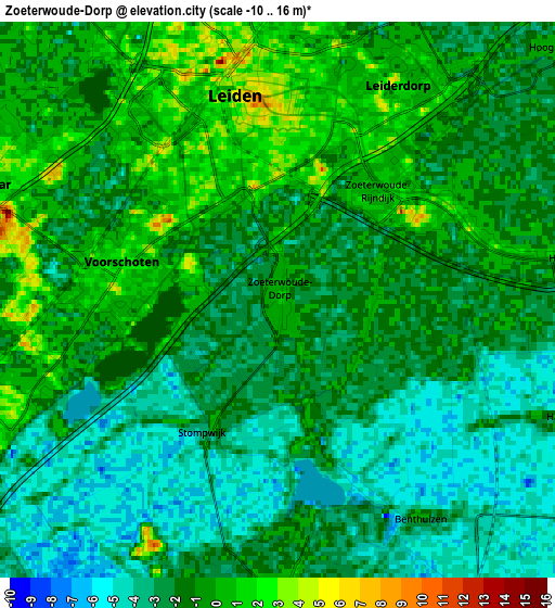 Zoom OUT 2x Zoeterwoude-Dorp, Netherlands elevation map