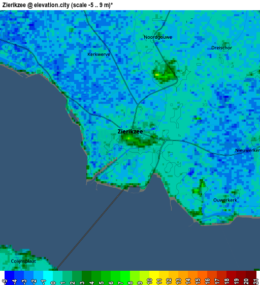 Zoom OUT 2x Zierikzee, Netherlands elevation map