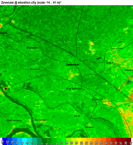 Zoom OUT 2x Zevenaar, Netherlands elevation map