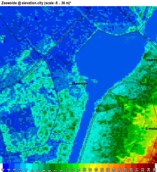 Zoom OUT 2x Zeewolde, Netherlands elevation map