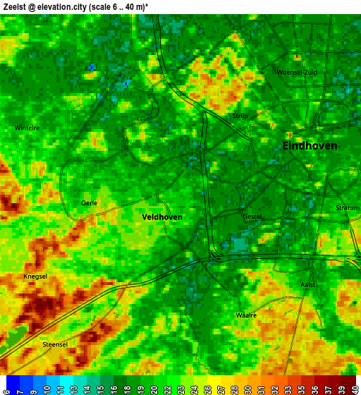 Zoom OUT 2x Zeelst, Netherlands elevation map
