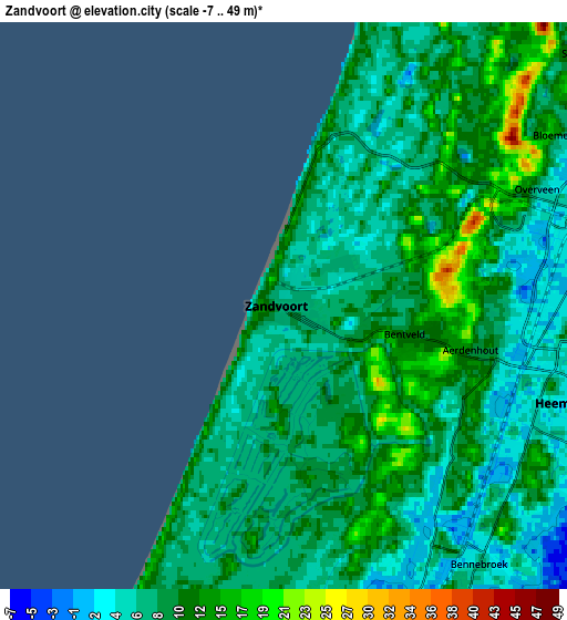 Zoom OUT 2x Zandvoort, Netherlands elevation map