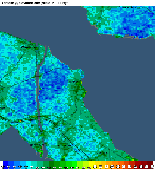 Zoom OUT 2x Yerseke, Netherlands elevation map