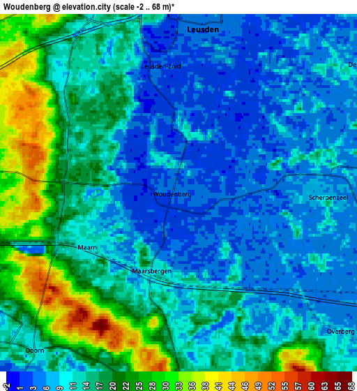 Zoom OUT 2x Woudenberg, Netherlands elevation map