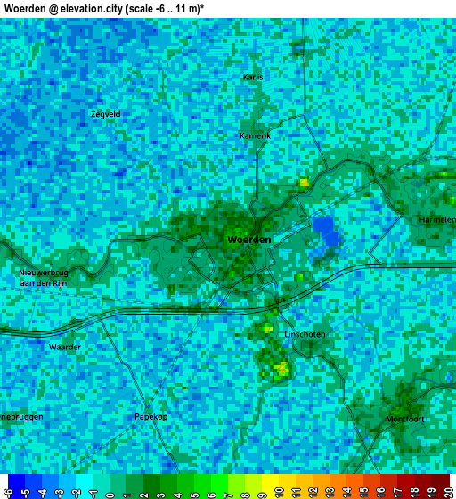 Zoom OUT 2x Woerden, Netherlands elevation map