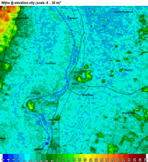 Zoom OUT 2x Wijhe, Netherlands elevation map