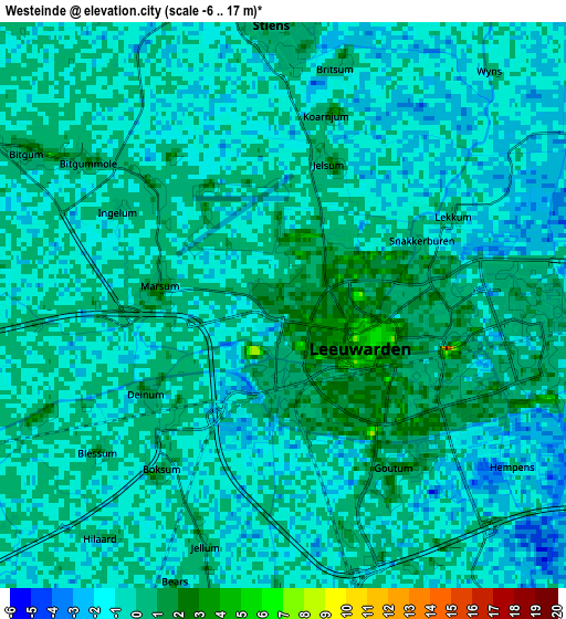 Zoom OUT 2x Westeinde, Netherlands elevation map