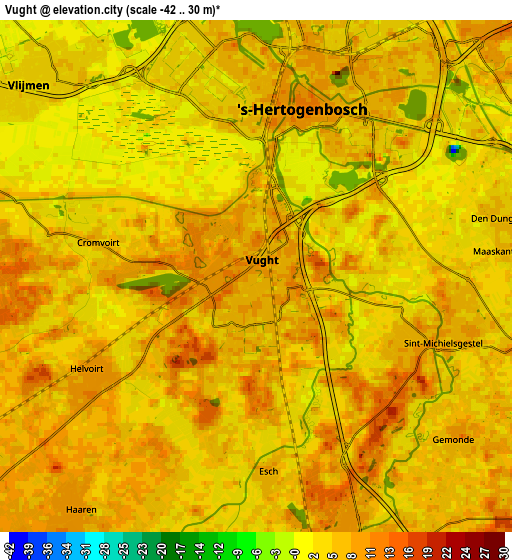 Zoom OUT 2x Vught, Netherlands elevation map
