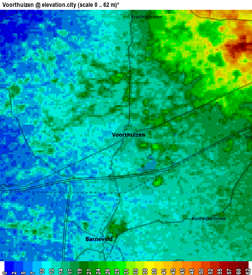 Zoom OUT 2x Voorthuizen, Netherlands elevation map