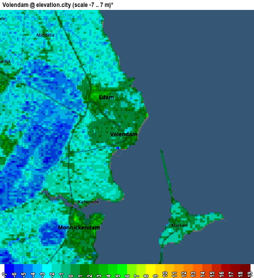 Zoom OUT 2x Volendam, Netherlands elevation map