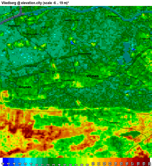 Zoom OUT 2x Vliedberg, Netherlands elevation map