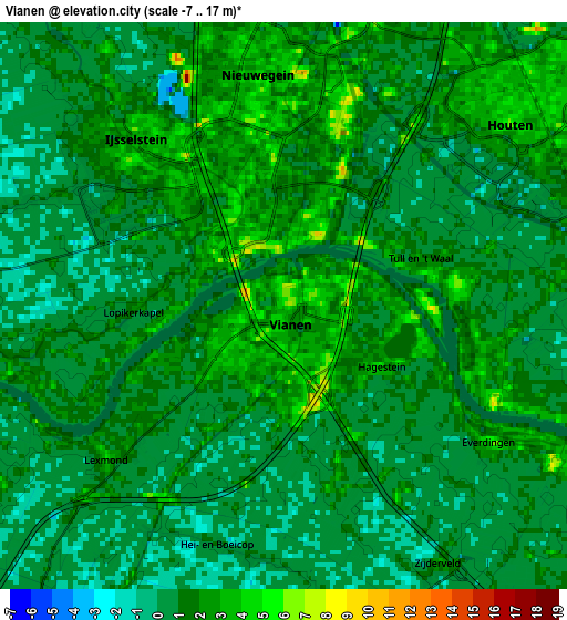 Zoom OUT 2x Vianen, Netherlands elevation map