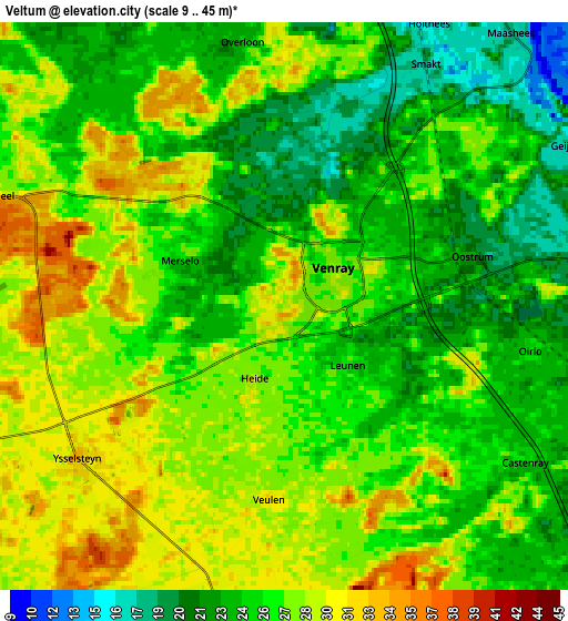 Zoom OUT 2x Veltum, Netherlands elevation map