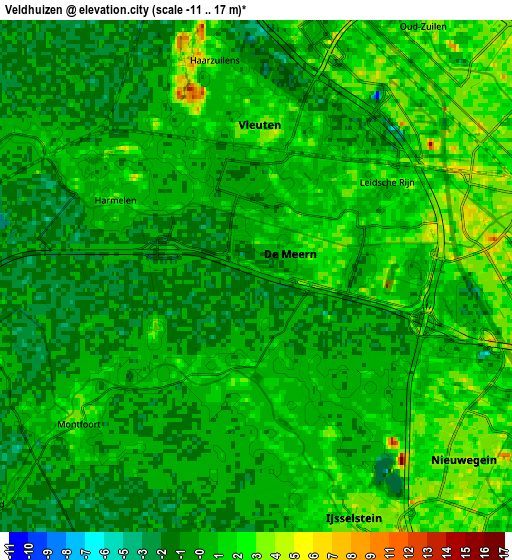 Zoom OUT 2x Veldhuizen, Netherlands elevation map