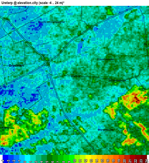 Zoom OUT 2x Ureterp, Netherlands elevation map