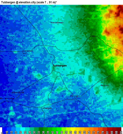 Zoom OUT 2x Tubbergen, Netherlands elevation map