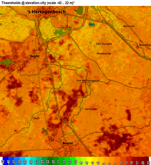 Zoom OUT 2x Theereheide, Netherlands elevation map