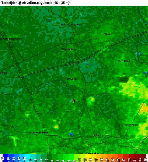 Zoom OUT 2x Terheijden, Netherlands elevation map