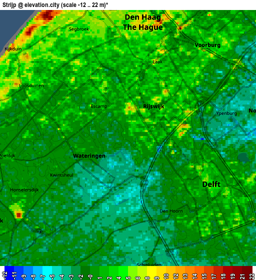 Zoom OUT 2x Strijp, Netherlands elevation map