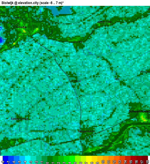 Zoom OUT 2x Stolwijk, Netherlands elevation map