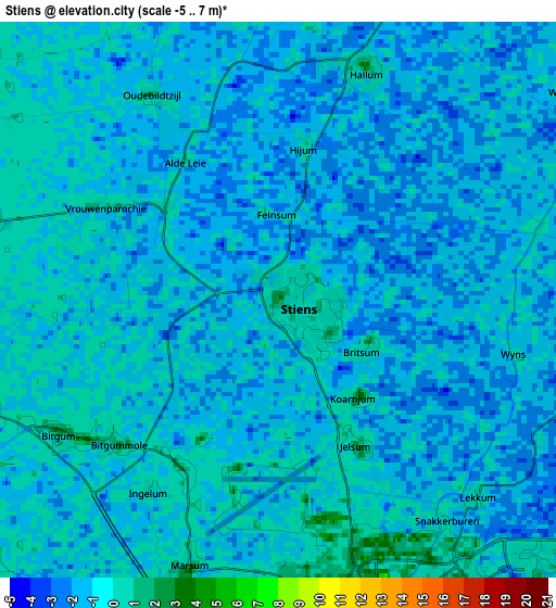 Zoom OUT 2x Stiens, Netherlands elevation map