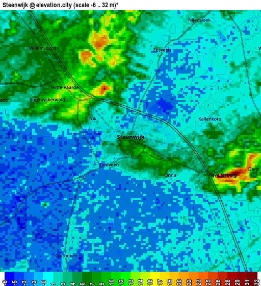 Zoom OUT 2x Steenwijk, Netherlands elevation map