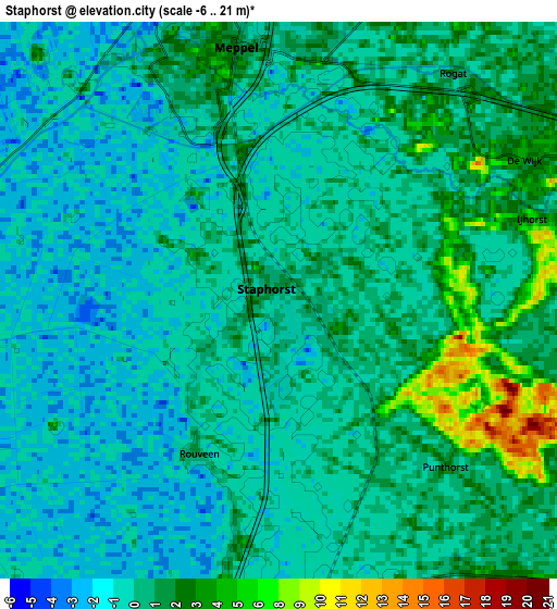 Zoom OUT 2x Staphorst, Netherlands elevation map