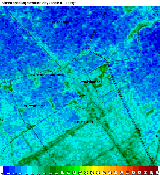 Zoom OUT 2x Stadskanaal, Netherlands elevation map