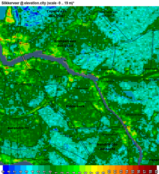 Zoom OUT 2x Slikkerveer, Netherlands elevation map