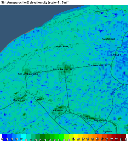 Zoom OUT 2x Sint Annaparochie, Netherlands elevation map