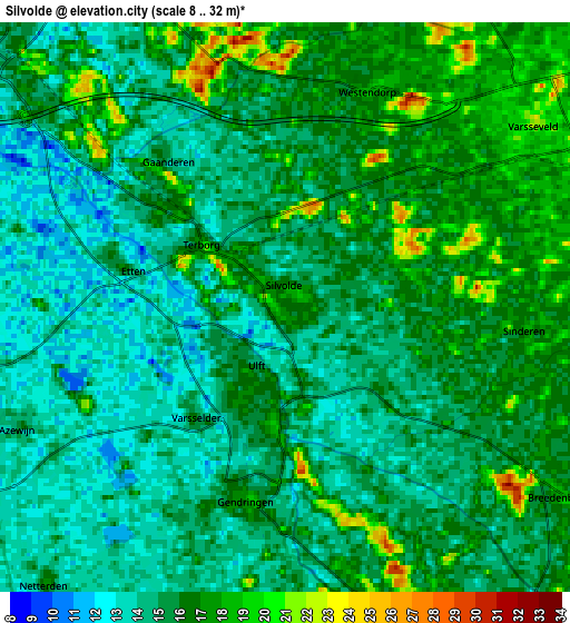 Zoom OUT 2x Silvolde, Netherlands elevation map