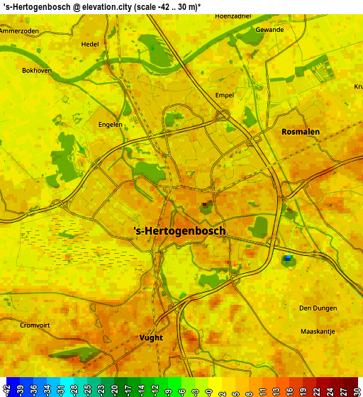 Zoom OUT 2x 's-Hertogenbosch, Netherlands elevation map