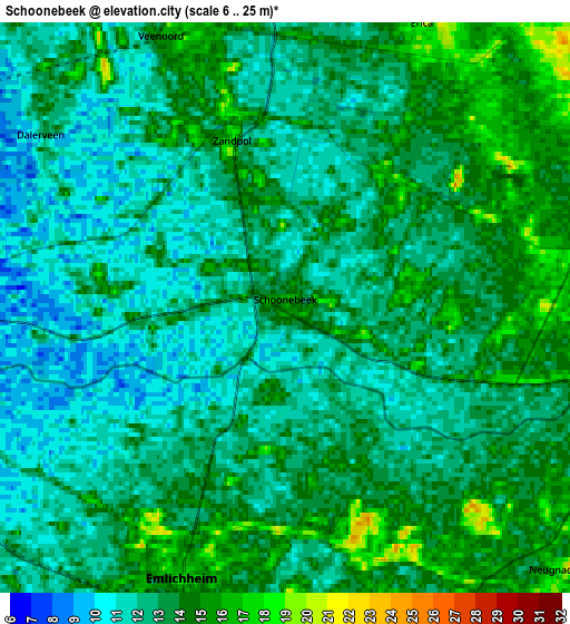 Zoom OUT 2x Schoonebeek, Netherlands elevation map