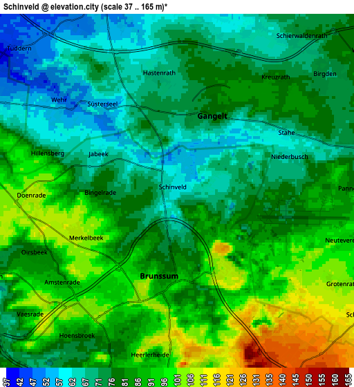 Zoom OUT 2x Schinveld, Netherlands elevation map