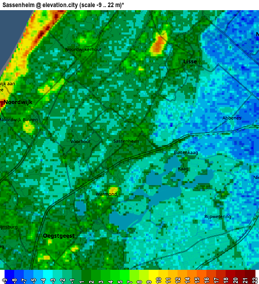 Zoom OUT 2x Sassenheim, Netherlands elevation map