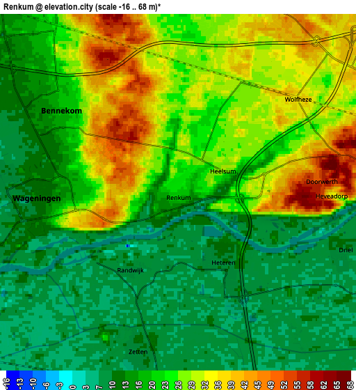 Zoom OUT 2x Renkum, Netherlands elevation map