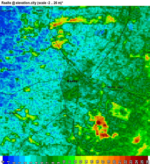 Zoom OUT 2x Raalte, Netherlands elevation map