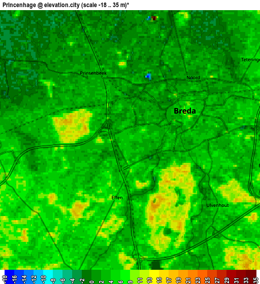 Zoom OUT 2x Princenhage, Netherlands elevation map