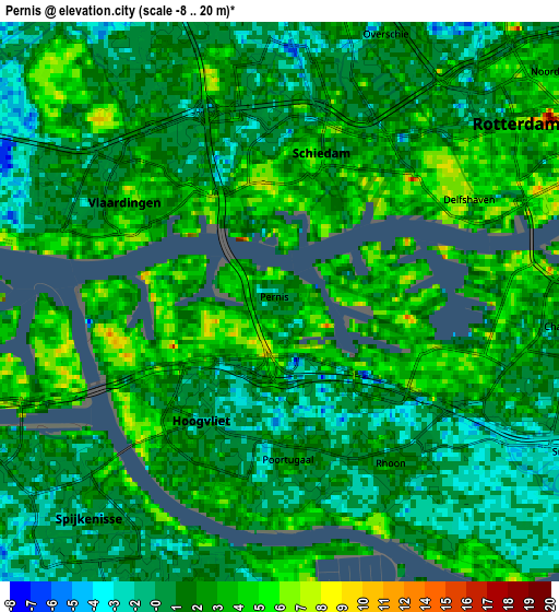 Zoom OUT 2x Pernis, Netherlands elevation map