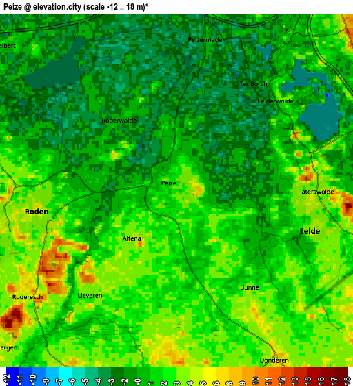 Zoom OUT 2x Peize, Netherlands elevation map