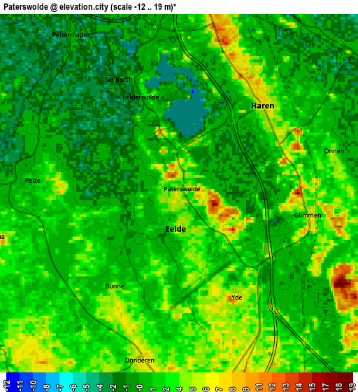 Zoom OUT 2x Paterswolde, Netherlands elevation map